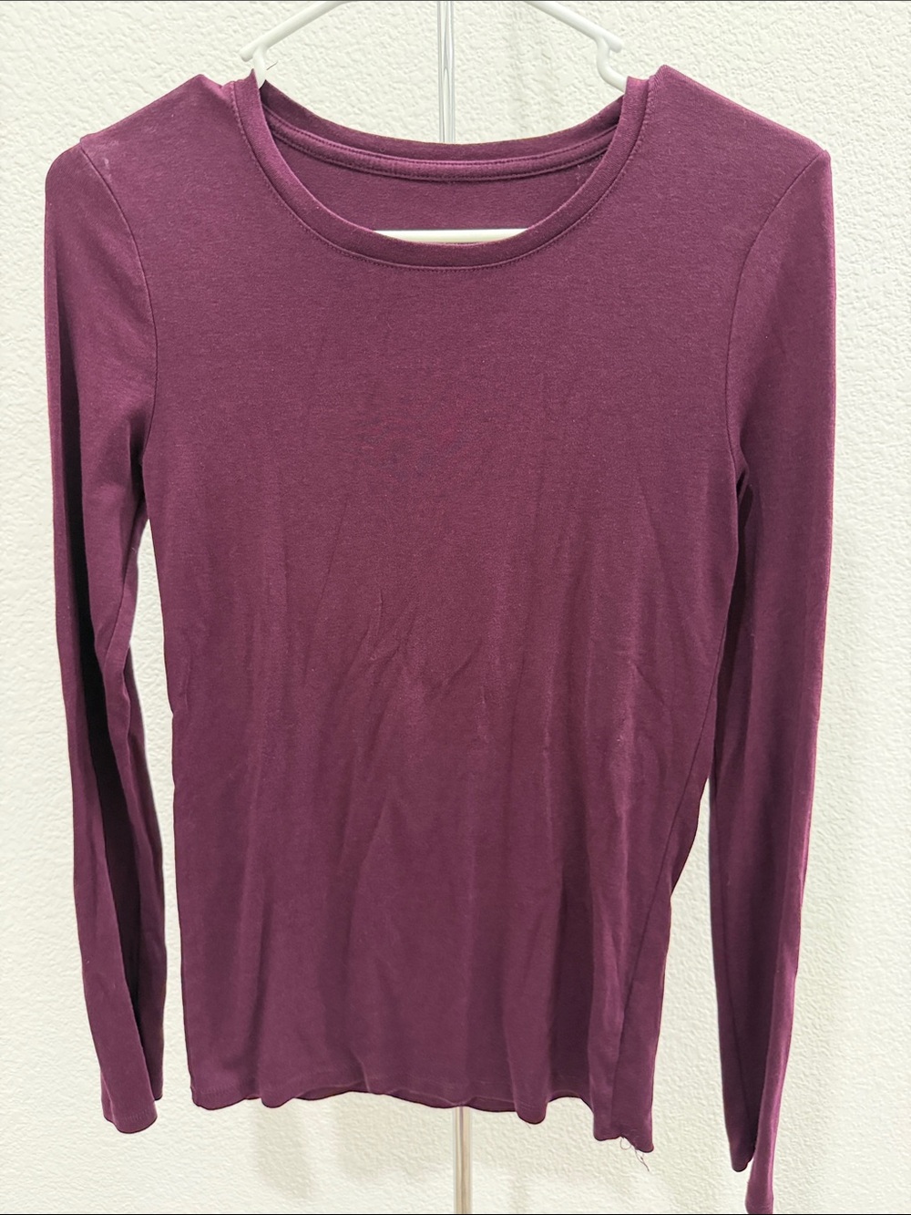 Merona Long Sleeve Crewneck Top in Plum